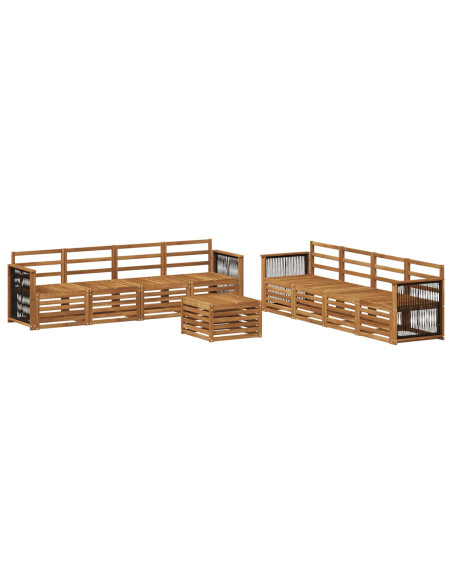 Set divani 9 pcs Legno di Acacia Massello