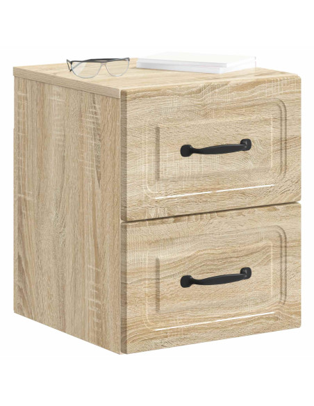 Mobiletto da notte a muro Rovere Sonoma 34,5 x 33 x 40 cm
