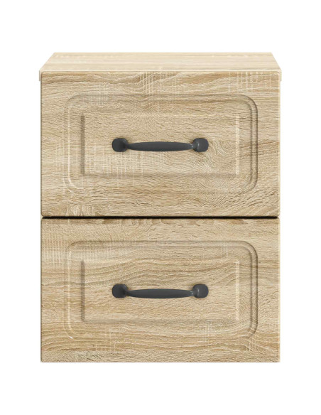 Mobiletto da notte a muro Rovere Sonoma 34,5 x 33 x 40 cm