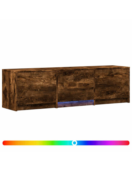 Mobile TV con LED con LED Quercia Affumicata 140 x 34 x 40 cm