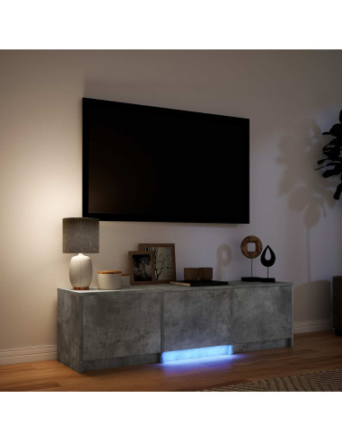 Mobile TV con LED con LED Grigio Cemento 140 x 34 x 40 cm