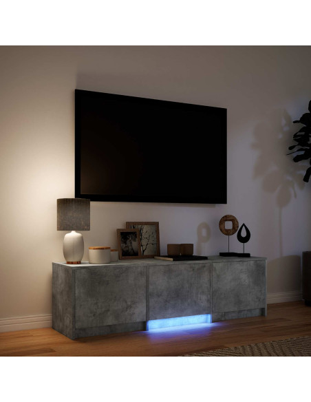 Mobile TV con LED con LED Grigio Cemento 140 x 34 x 40 cm
