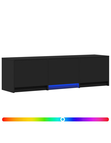 Mobile TV con LED Nero 140 x 34 x 40 cm Legno ingegnerizzato