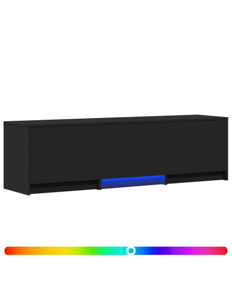 Mobile TV con LED Nero 140 x 34 x 40 cm Legno ingegnerizzato