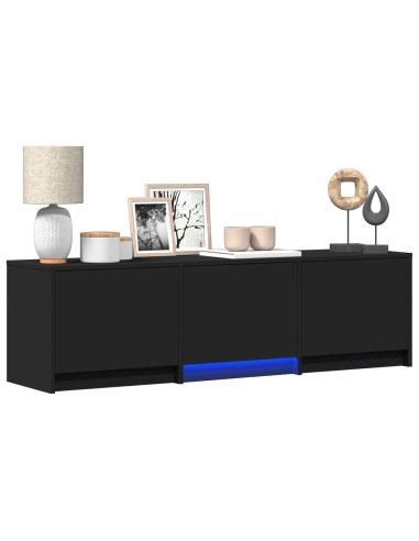 Mobile TV con LED Nero 140 x 34 x 40 cm Legno ingegnerizzato