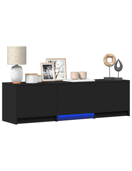 Mobile TV con LED Nero 140 x 34 x 40 cm Legno ingegnerizzato