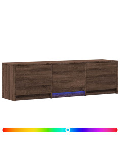 Mobile TV con LED con LED Quercia marrone 140 x 34 x 40 cm 2
