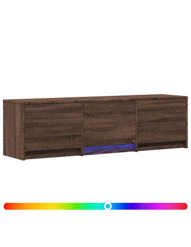 Mobile TV con LED con LED Quercia marrone 140 x 34 x 40 cm