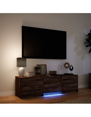 Mobile TV con LED con LED Quercia marrone 140 x 34 x 40 cm