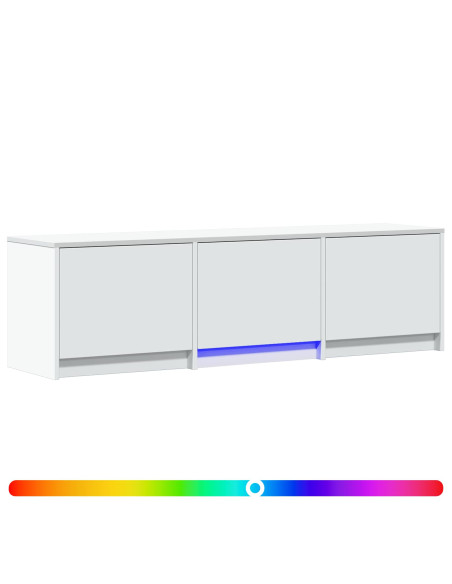 Mobile TV con LED Bianco 140 x 34 x 40 cm Legno ingegnerizzato