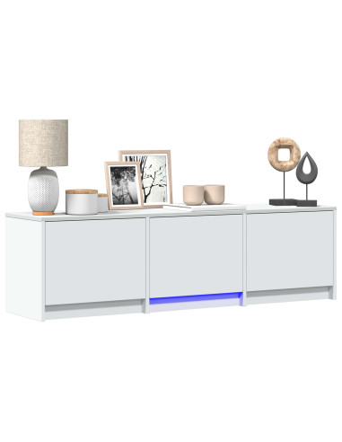 Mobile TV con LED Bianco 140 x 34 x 40 cm Legno ingegnerizzato