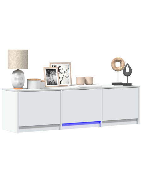 Mobile TV con LED Bianco 140 x 34 x 40 cm Legno ingegnerizzato