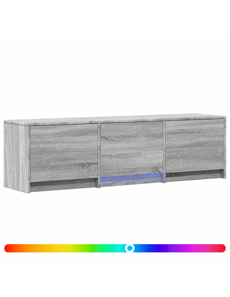 Mobile TV con LED con LED Sonoma grigia 140 x 34 x 40 cm