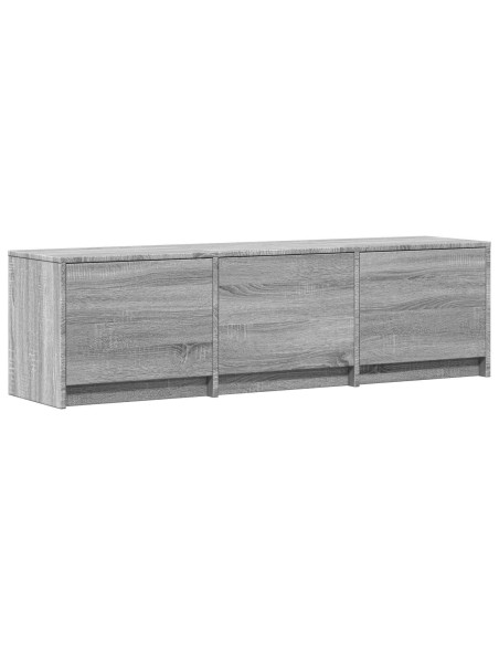 Mobile TV con LED con LED Sonoma grigia 140 x 34 x 40 cm