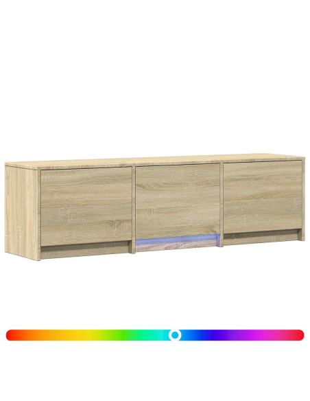 Mobile TV con LED con LED Rovere Sonoma 140 x 34 x 40 cm