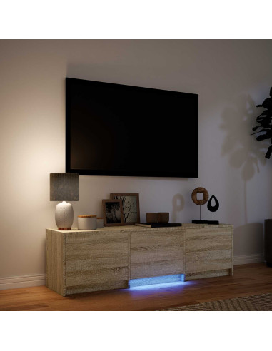 Mobile TV con LED con LED Rovere Sonoma 140 x 34 x 40 cm