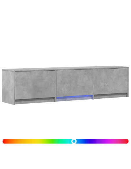 Mobile TV con LED con LED Grigio Cemento 165 x 34 x 40 cm