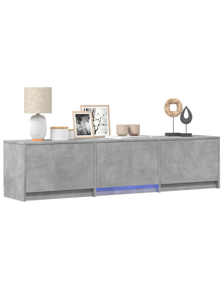 Mobile TV con LED con LED Grigio Cemento 165 x 34 x 40 cm