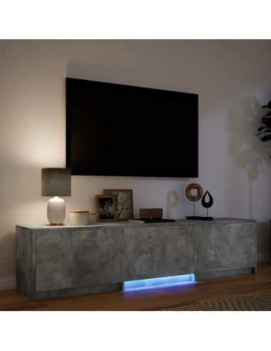 Mobile TV con LED con LED Grigio Cemento 165 x 34 x 40 cm