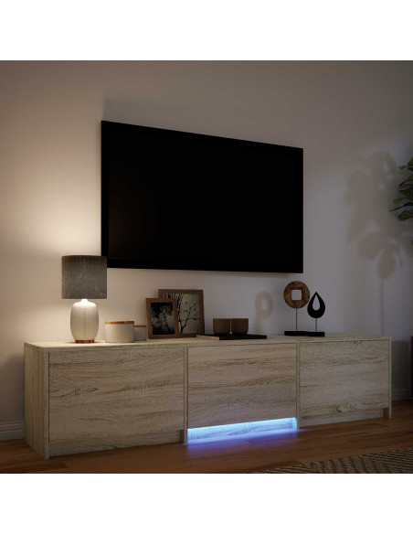 Mobile TV con LED con LED Rovere Sonoma 165 x 34 x 40 cm