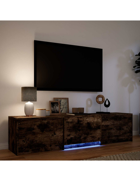 Mobile TV con LED con LED Quercia Affumicata 165 x 34 x 40 cm