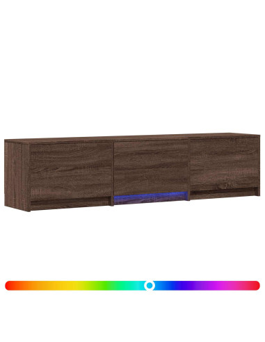 Mobile TV con LED con LED Quercia marrone 165 x 34 x 40 cm