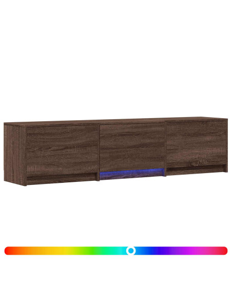 Mobile TV con LED con LED Quercia marrone 165 x 34 x 40 cm