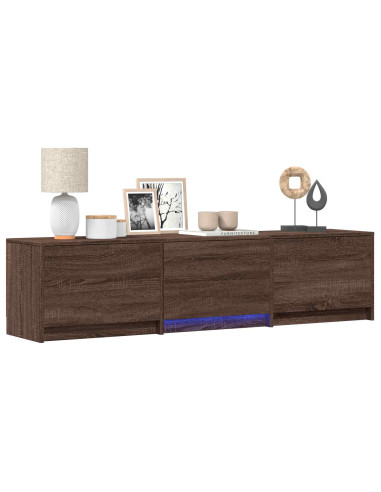 Mobile TV con LED con LED Quercia marrone 165 x 34 x 40 cm