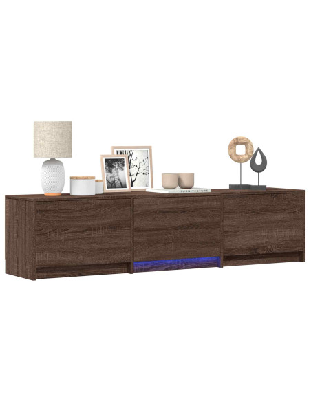 Mobile TV con LED con LED Quercia marrone 165 x 34 x 40 cm