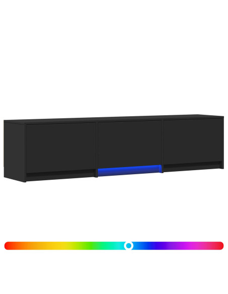 Mobile TV con LED Nero 165 x 34 x 40 cm Legno ingegnerizzato