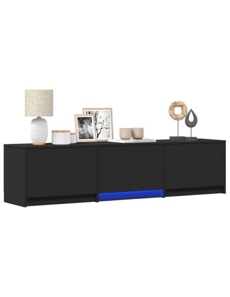 Mobile TV con LED Nero 165 x 34 x 40 cm Legno ingegnerizzato