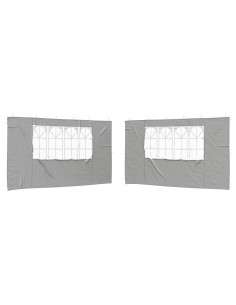 Parete per tenda da festa 2 pcs 400 x 195 cm Grigio Chiaro 2