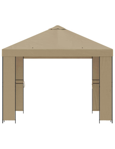 Gazebo 3 x 3 m Beige Poliestere e Acciaio 190