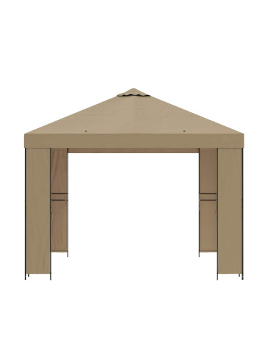 Gazebo 3 x 3 m Beige Poliestere e Acciaio 190