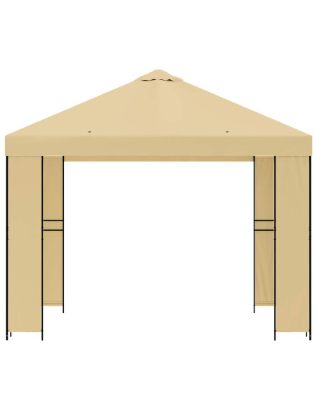 Gazebo 3 x 3 m Crema Poliestere e Acciaio 190