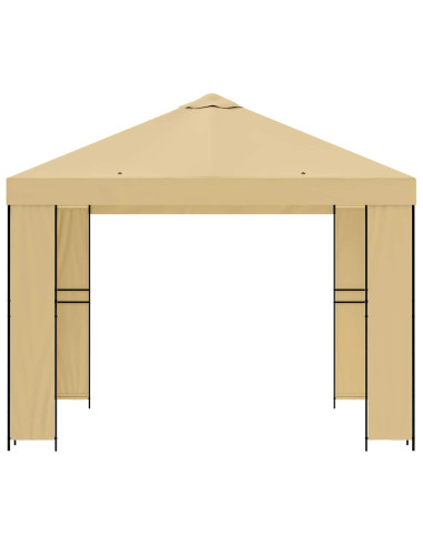 Gazebo 3 x 3 m Crema Poliestere e Acciaio 190