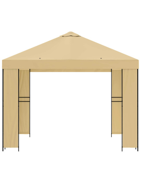 Gazebo 3 x 3 m Crema Poliestere e Acciaio 190