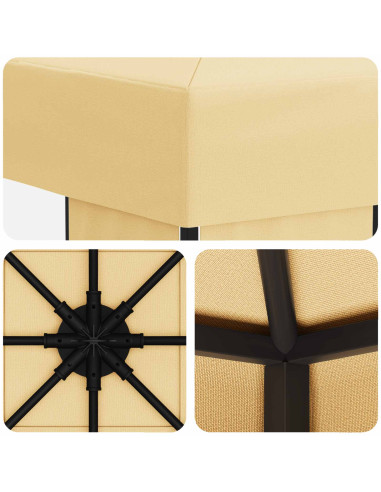 Gazebo 3 x 3 m Crema Poliestere e Acciaio 190