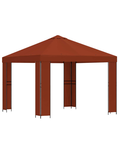 Gazebo 3 x 3 m Terracotta Poliestere e Acciaio 190