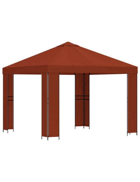 Gazebo 3 x 3 m Terracotta Poliestere e Acciaio 190