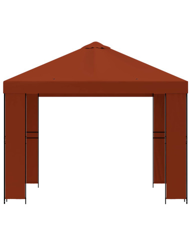 Gazebo 3 x 3 m Terracotta Poliestere e Acciaio 190