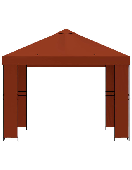 Gazebo 3 x 3 m Terracotta Poliestere e Acciaio 190