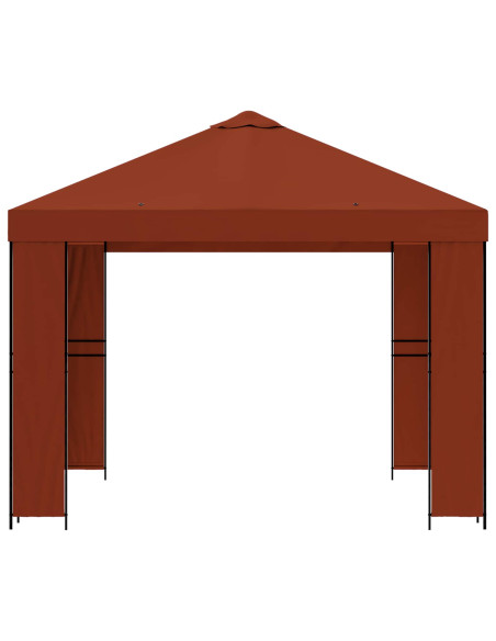 Gazebo 3 x 3 m Terracotta Poliestere e Acciaio 190