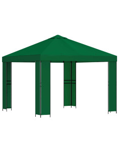 Gazebo 3 x 3 m Verde Poliestere e Acciaio 190 2