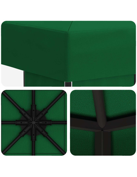 Gazebo 3 x 3 m Verde Poliestere e Acciaio 190