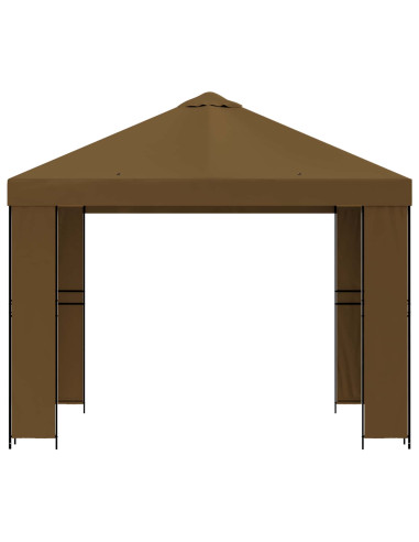 Gazebo 3 x 3 m Tortora Poliestere e Acciaio 190