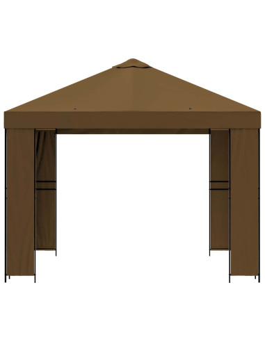 Gazebo 3 x 3 m Tortora Poliestere e Acciaio 190