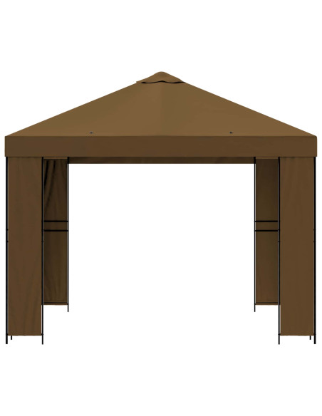Gazebo 3 x 3 m Tortora Poliestere e Acciaio 190