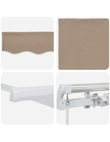 Tenda Retrattile Beige 350 x 250 cm Poliestere e Alluminio