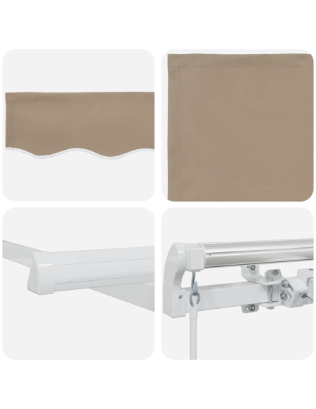 Tenda Retrattile Beige 350 x 250 cm Poliestere e Alluminio